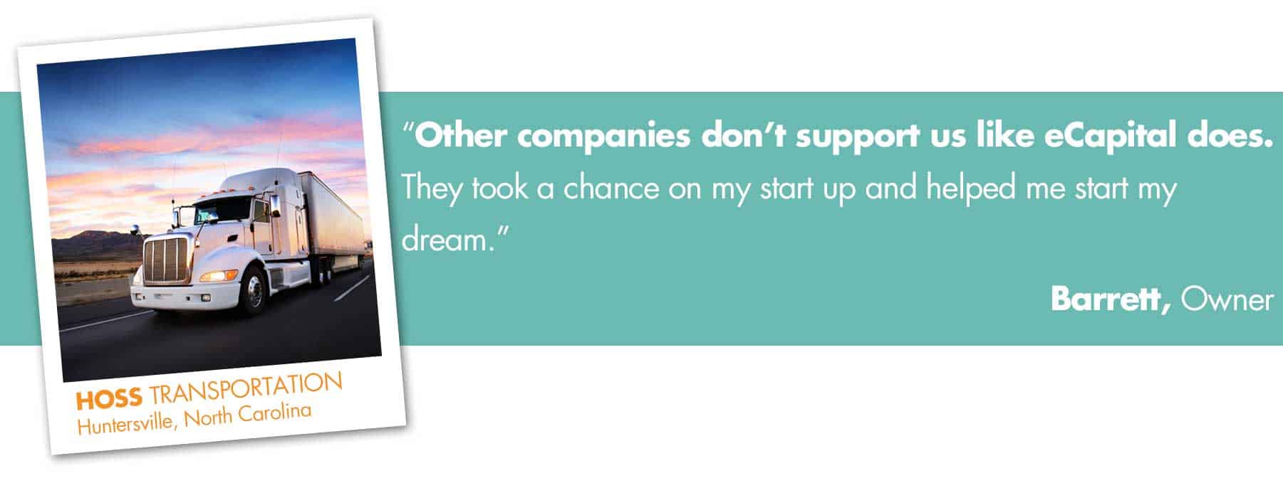 Drive real growth with eCapital: Hoss Transportation Success Story