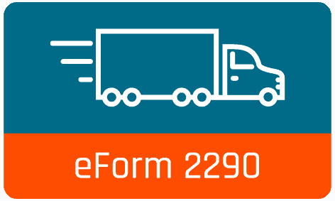 A transport truck above text that say eForm 2290