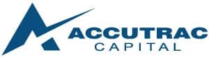 Logo for Accutrac Capital, blue on white background