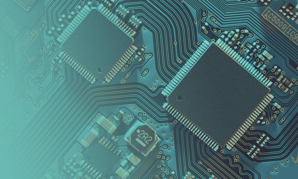 Image of an electronic chip on a motherboard