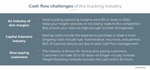 Cash flow challenged of the trucking industry