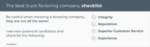 The best truck factoring company checklist