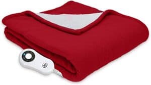A red heated blanket