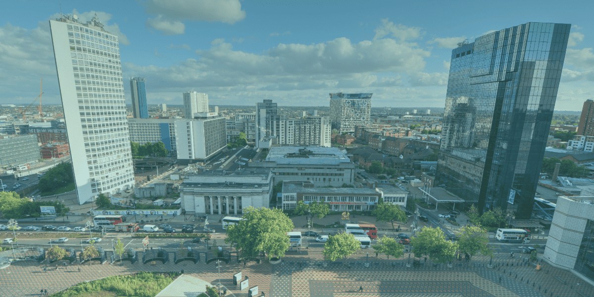 Birmingham, United Kingdom city skyline.