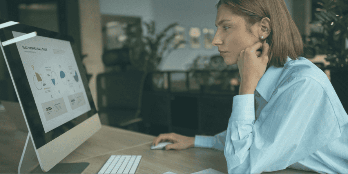 business woman looking up external credit options