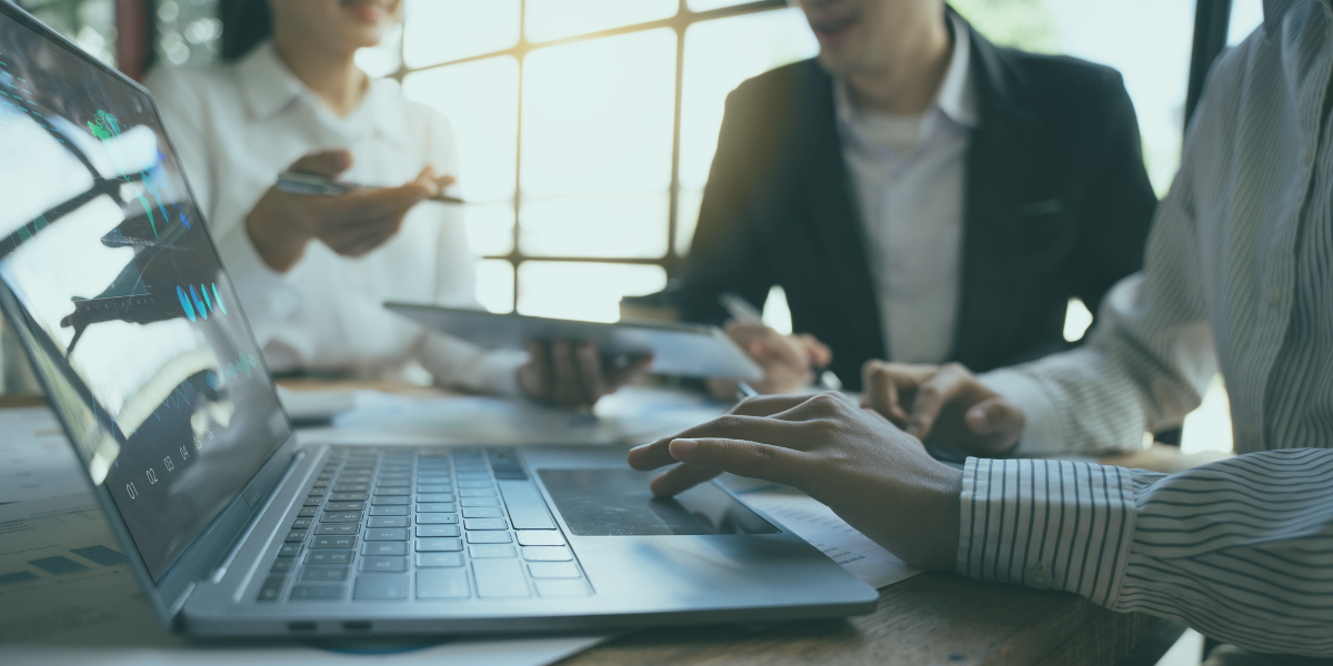 A business meeting to discuss in-transit financing