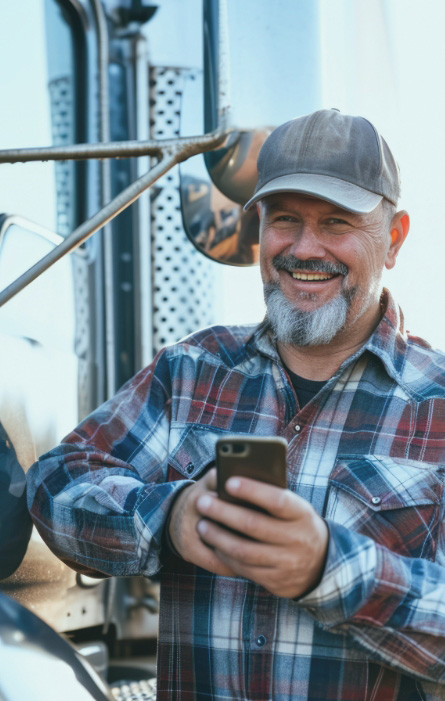 Proud trucker smiling