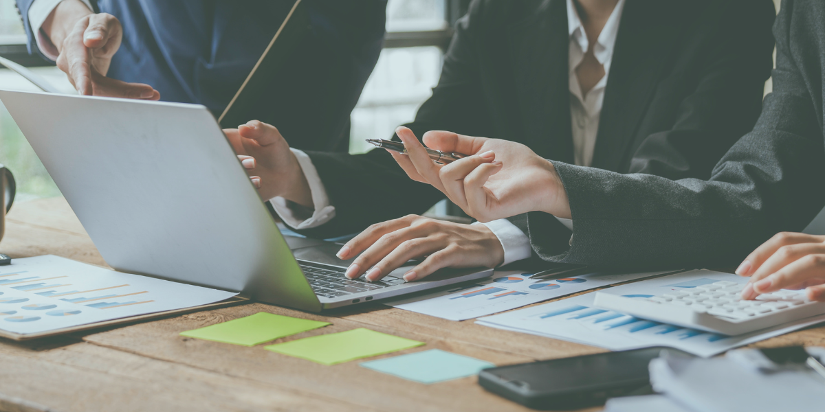 Business reviewing extended payment terms solutions.
