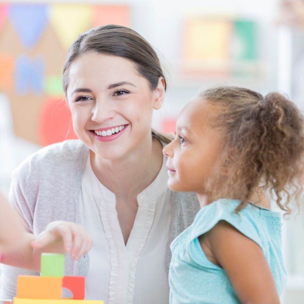 Happy woman with a child.
