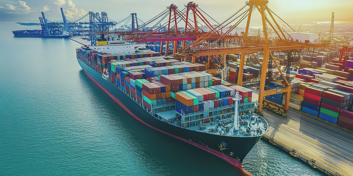 Supply chain cargo ship.