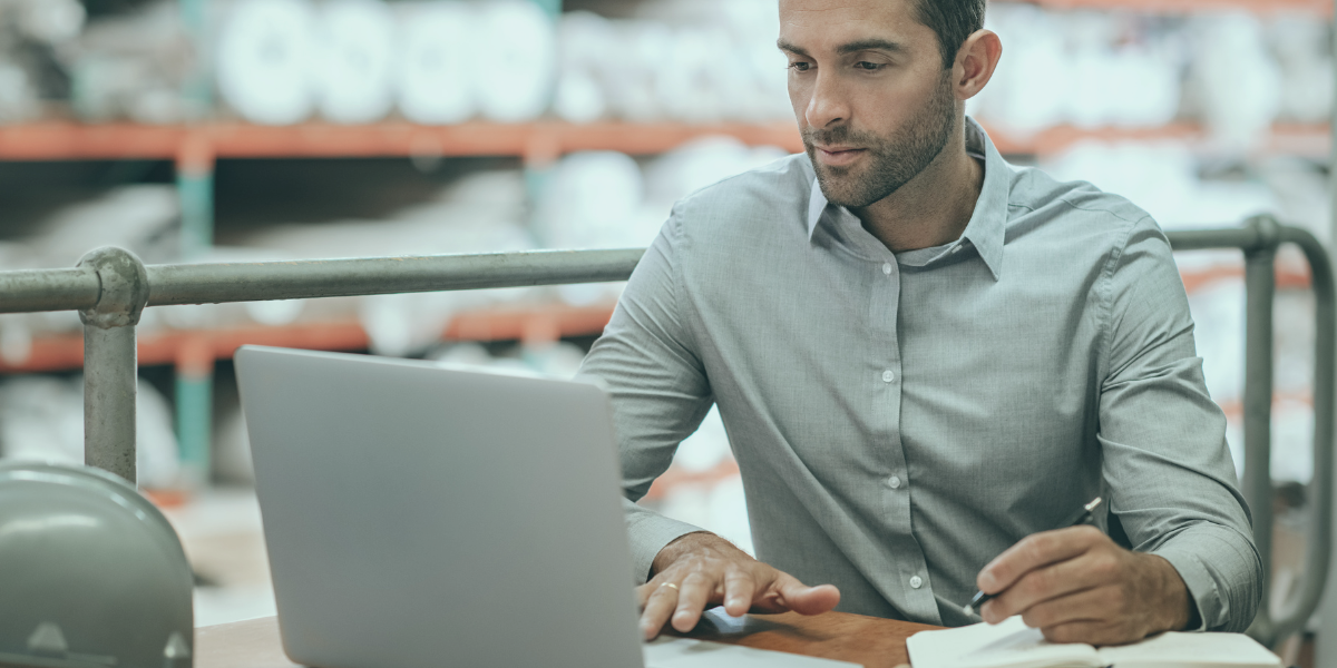Business owner on his laptop.