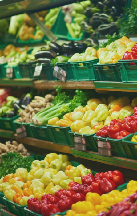 Fresh produce on a shelf