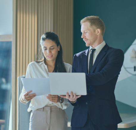 Businessman smiling in meeting